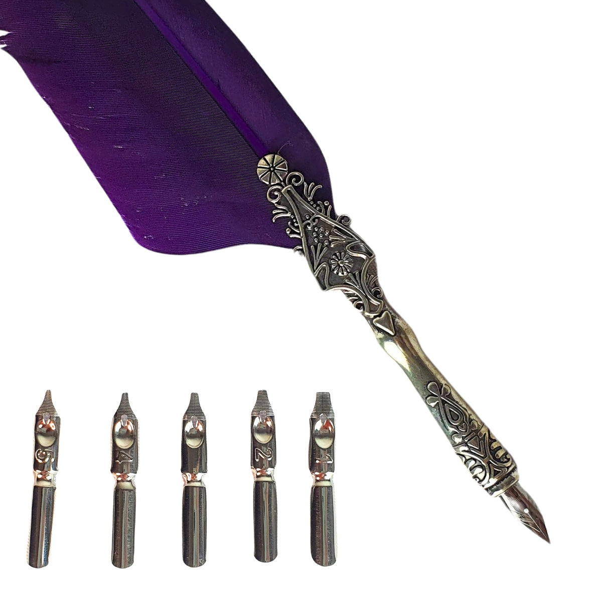 Caneta Tinteiro Simples Pena Roxa Caneta Tinteiro Simples Pena Roxa